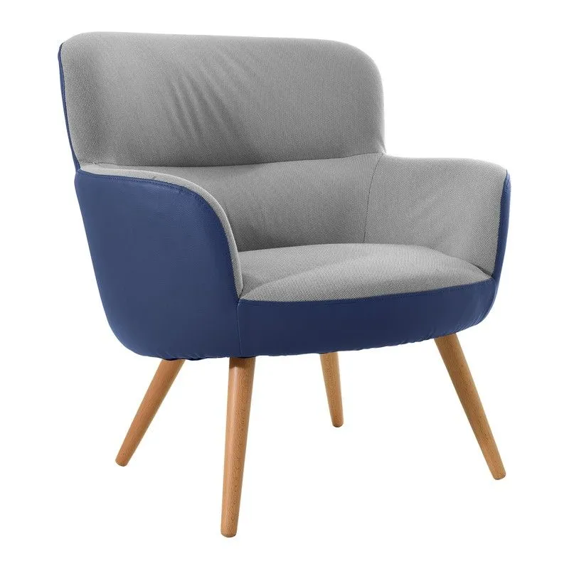 Fauteuil Pärumm Kai Rembourré Bicolore Bleu / Gris 77x73,4x81,4 cm