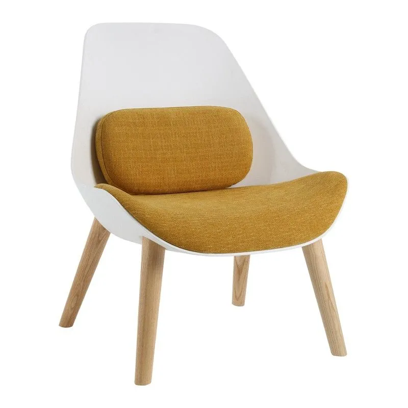 Fauteuil Pärumm Kemen Blanc Et Moutarde 71x73x90 cm