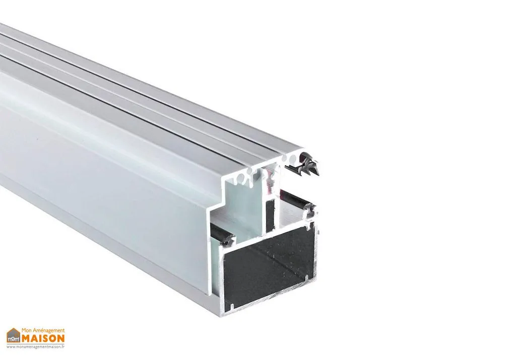 Profil porteur de rive Tub 60 polycarbonate 16 mm - Blanc sur mesure