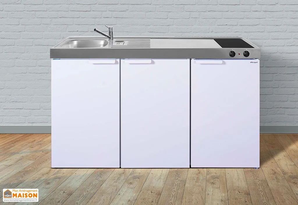 Mini-Cuisine avec Frigo et Vitrocéramique MK150 Blanche