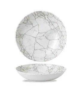 Assiette coupe creuse rond Agate grey porcelaine vitrifiée Ø 24,8 cm Kintsugi Agate Churchill