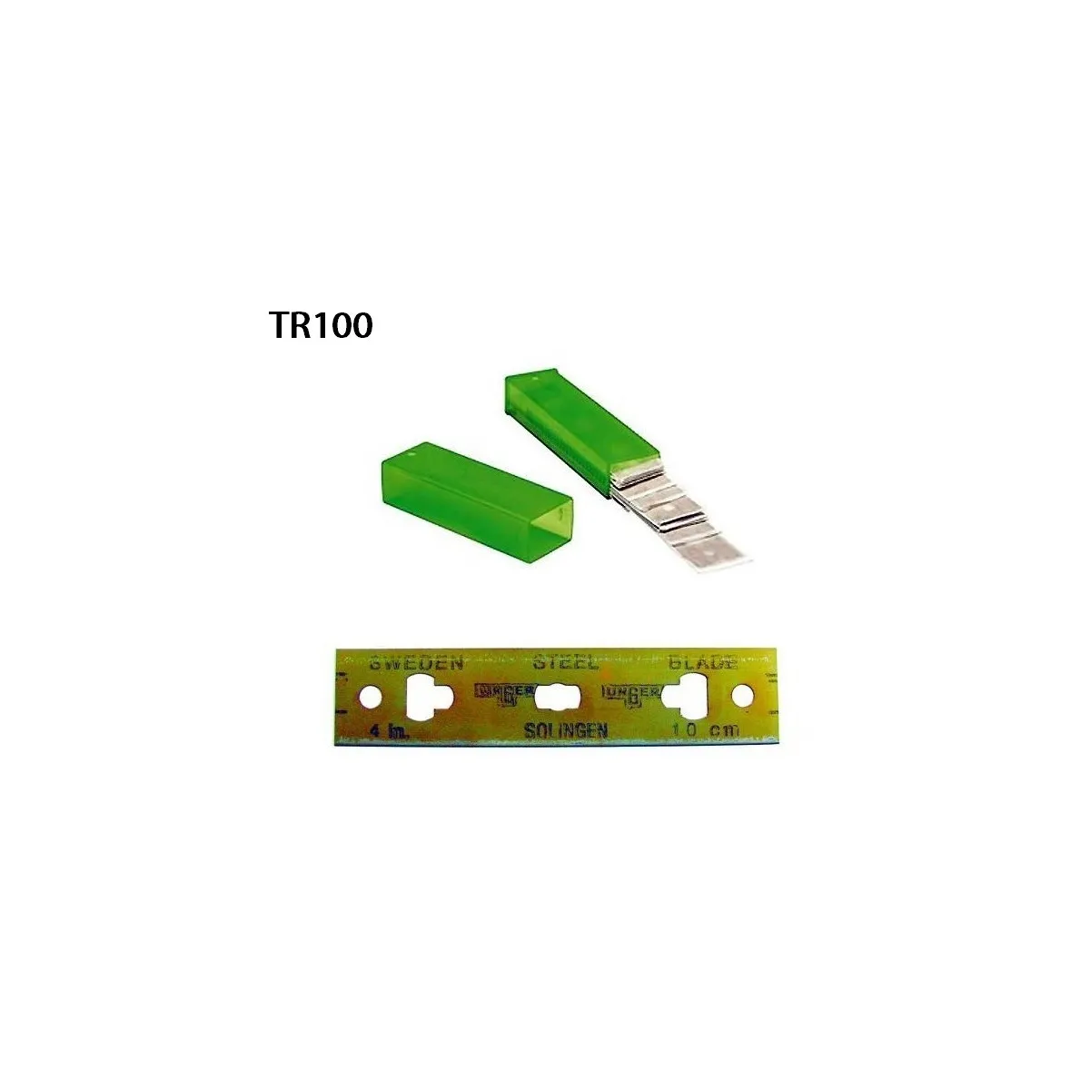 Lame de grattoir à vitres 100 mm en étui de 25 Unger