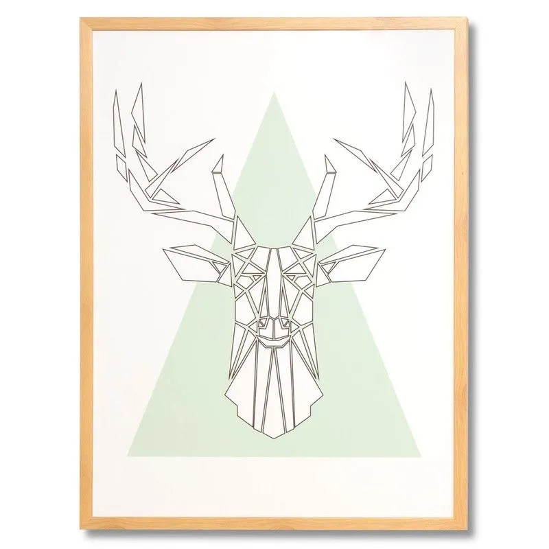 Impression PIRAMIDE avec cadre en chêne, 60x3x80 cm