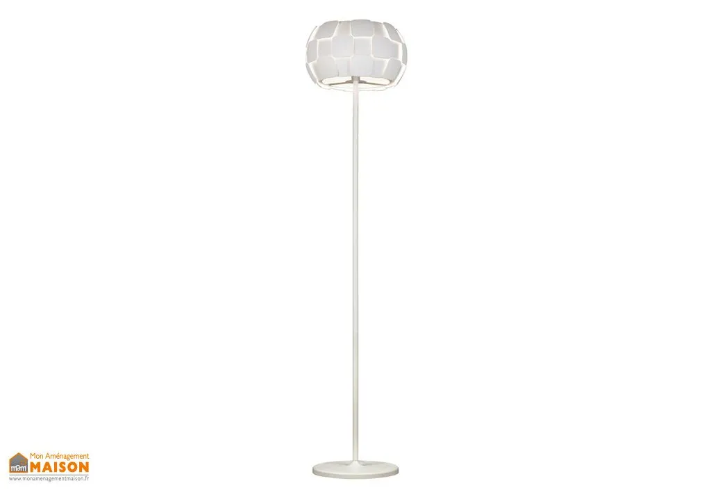 Lampadaire sur pied blanc - 36 x 155 cm