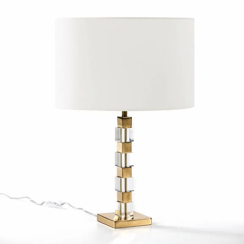 Lampe à poser en métal doré, 12x12x42cm