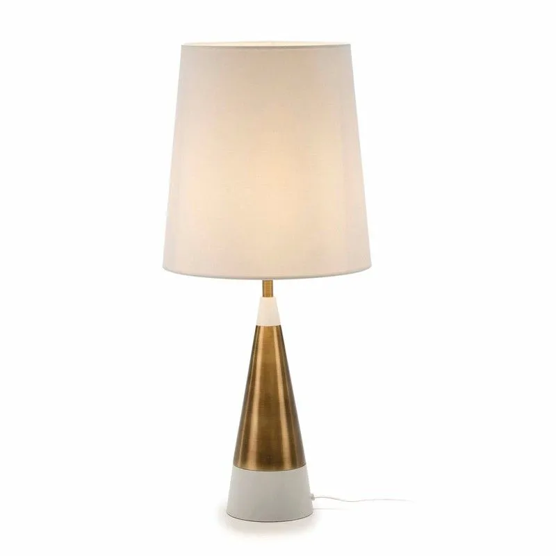 Lampe à poser en métal doré/blanc, Ø13x45cm