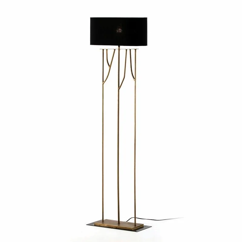 Lampadaire en métal doré/noir, 47x21x140cm