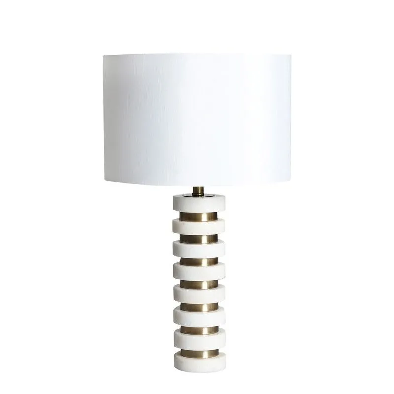 Lampe de table en marbre blanc, 38 x 38 x 72 cm | Iola
