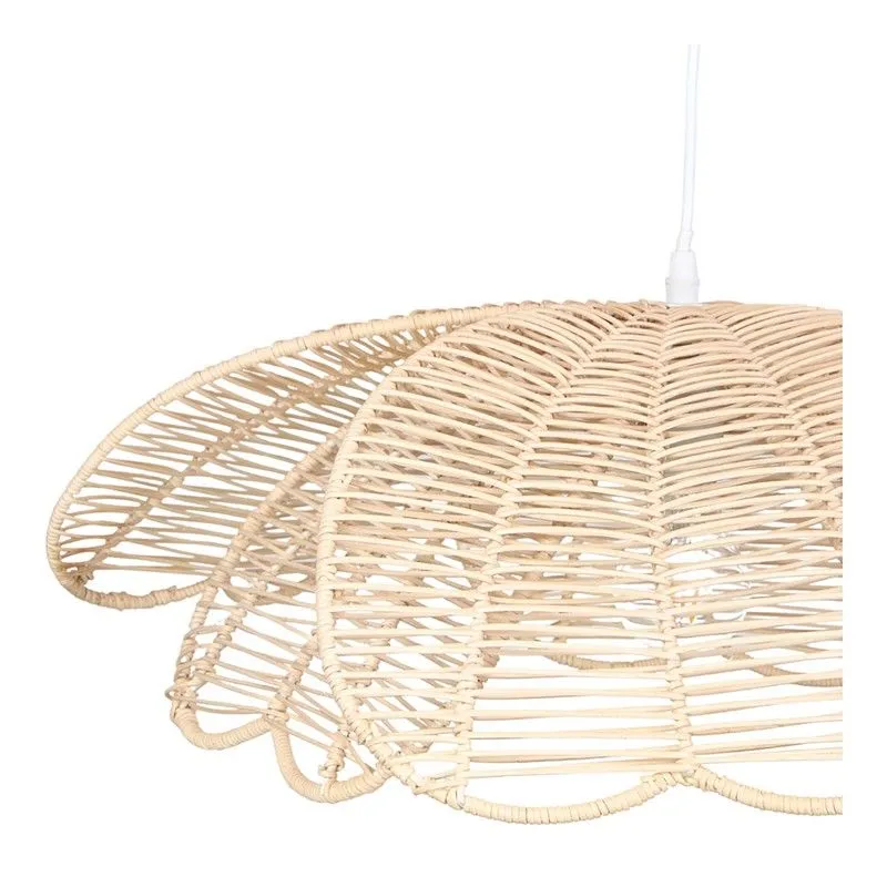 Plafonnier en rotin naturel, Ø55x20 cm