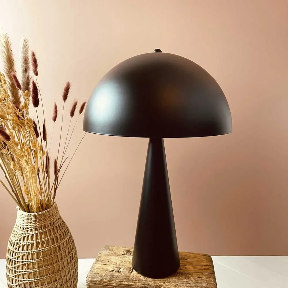 Lampe dôme Paul métal noir mat Hauteur 50cm