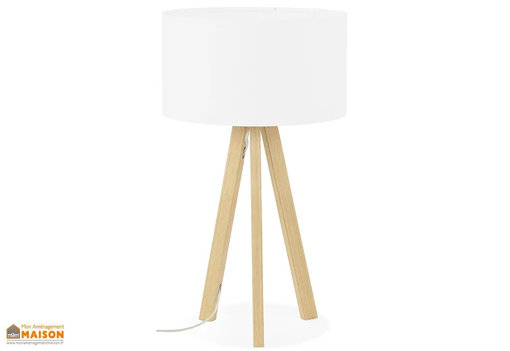 Lampe à Poser en Métal et Polyester Trivet Mini Blanc