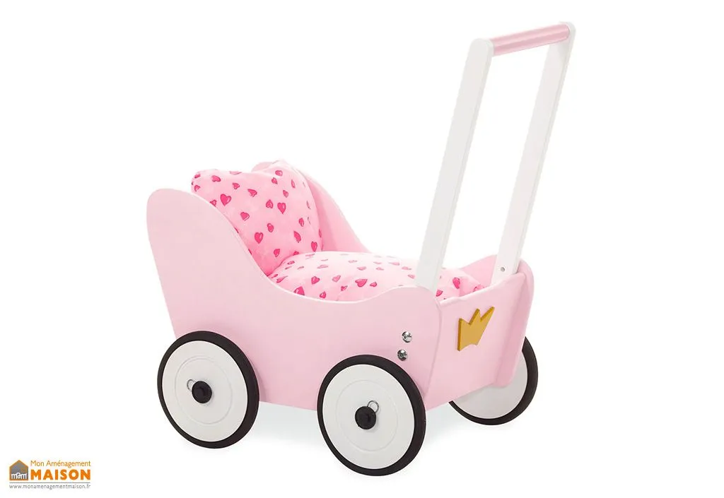 Landau de Poupée en Bois Pinolino Rose Princesse Léa