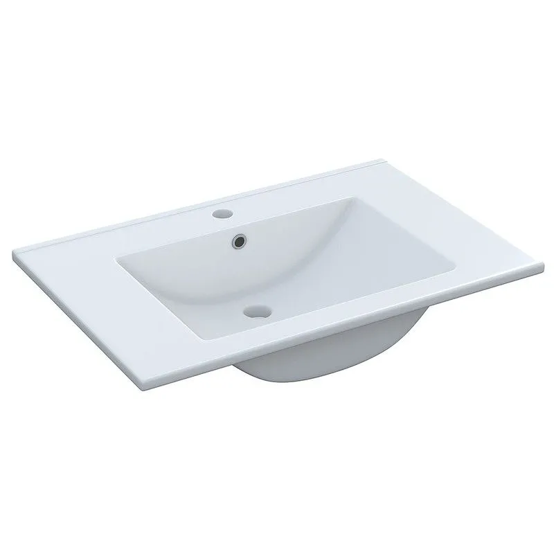 Lavabo en céramique blanche, 50 x 40 x 18 cm