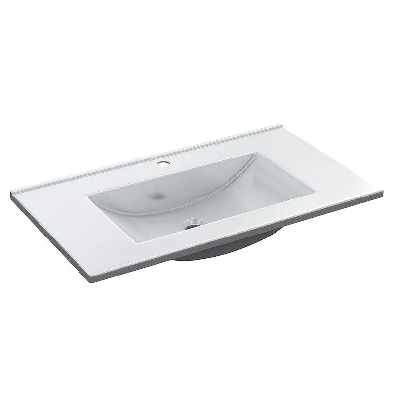 Lavabo en PMMA blanc, 81,5 x 46 x 13 cm