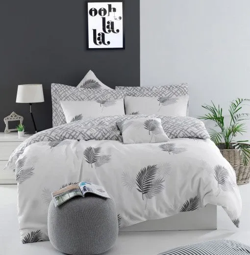 Palma Linge de lit Gris / Blanc, 200 x 220 cm