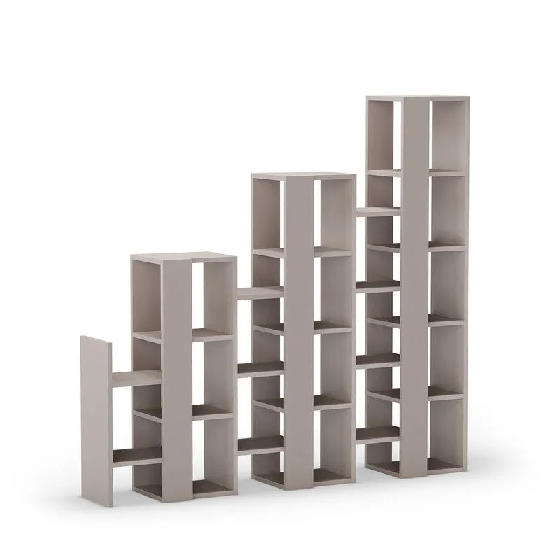 Bibliothèque en bois couleur moka, 158 x 29 x 151 cm | Anissa