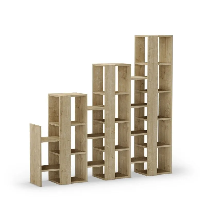 Bibliothèque en bois couleur chêne, 157,8 x 28,9 x 150,8 cm | Anissa