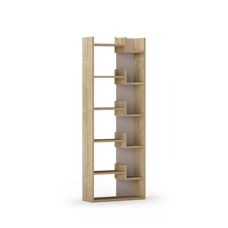 Bibliothèque en bois de chêne et blanc, 60,5 x 22 x 162,4 cm | Claquement