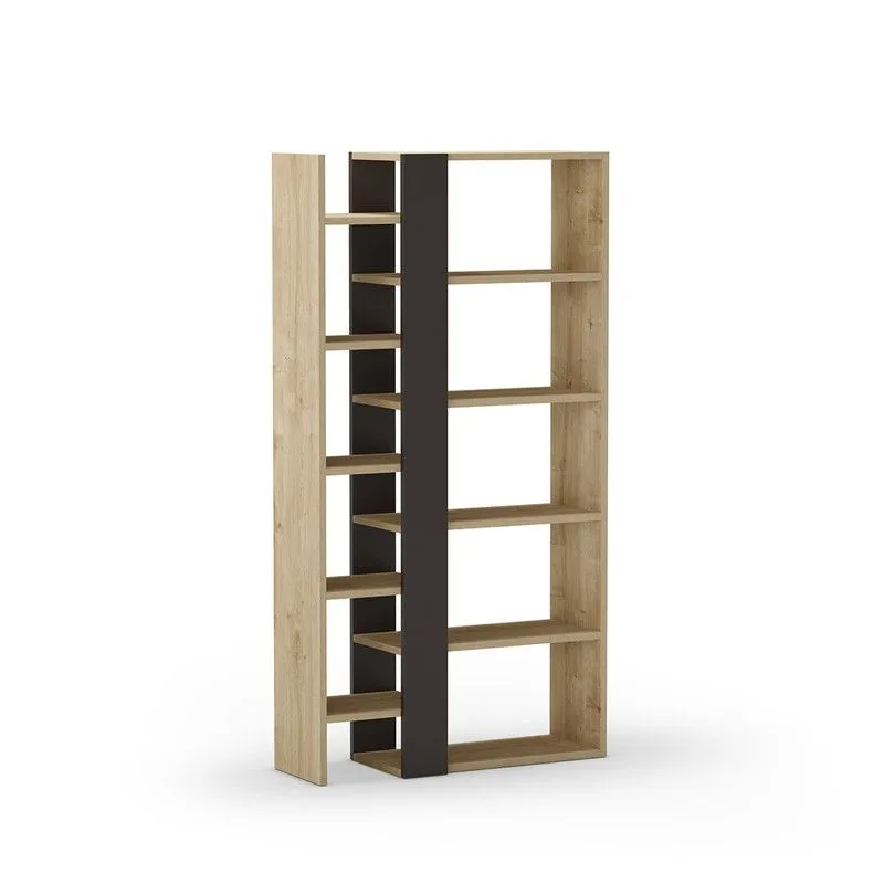 Bibliothèque en bois de chêne et noir, 80 x 29,5 x 151 cm | Axel