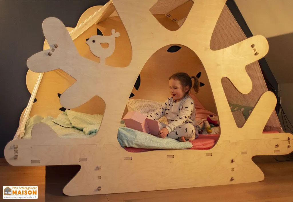 Lit évolutif en bois 90 x 200 cm - Arbre