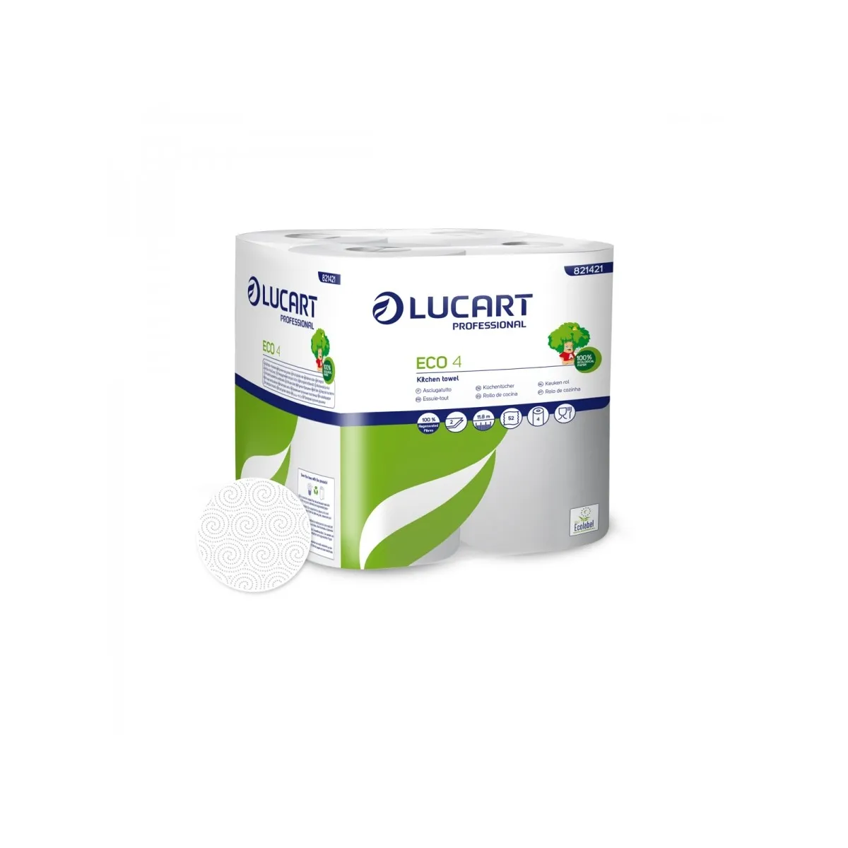 LUCART ECO 4 Essuie tout blanc 52 formats