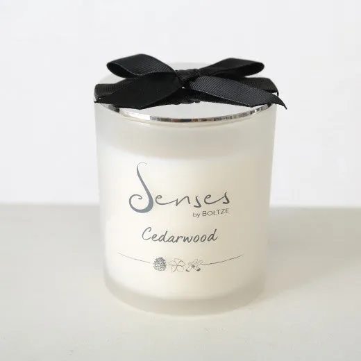 Bougie parfumée en verre Cèdre Blanc, Ø8,5xH13 cm