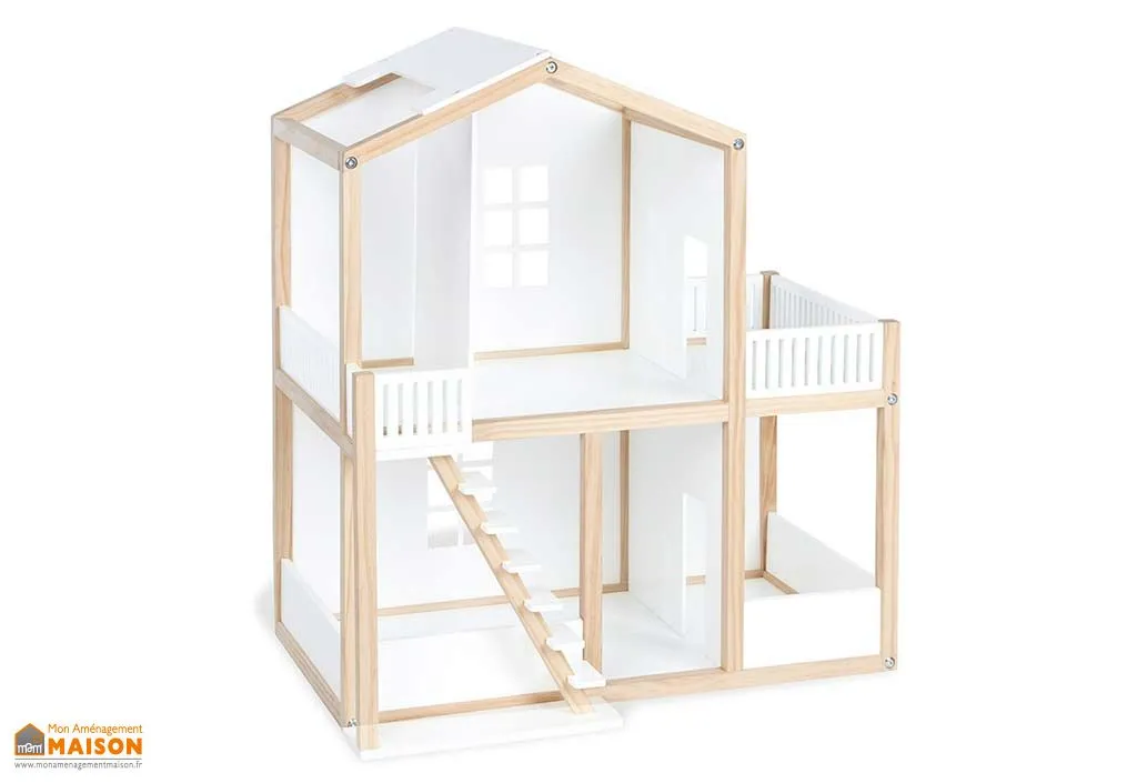 Maison de Poupées en Bois Blanche Ida