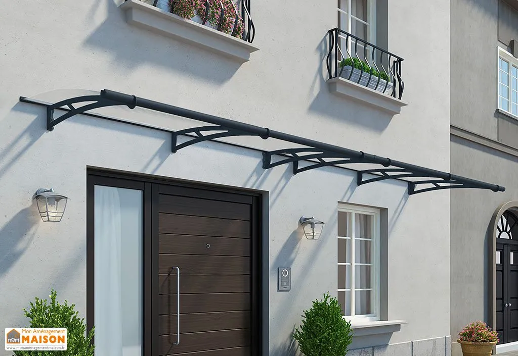 Auvent de porte Aquila 412 x 91,5 cm Gris | Palram - Canopia