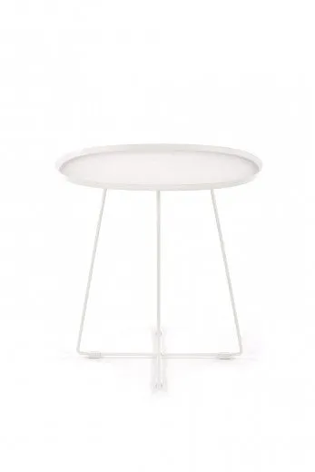 Table basse en métal blanc Tina, L50xl42xH51 cm