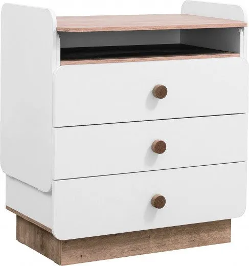 Table d'emballage pâle transformable, avec 3 tiroirs, pour bébé Natura Baby Blanc / Nature, l85xA51xH94 cm