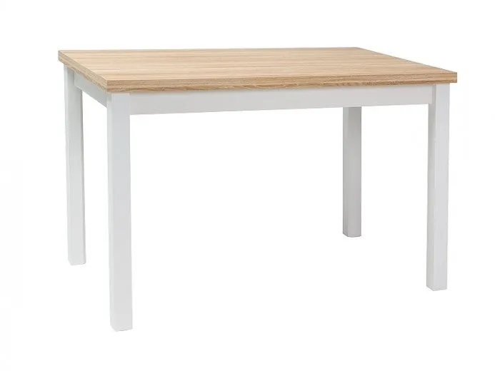 Table en aggloméré et MDF, Chêne Adam / Blanc, L120xl68xH75 cm