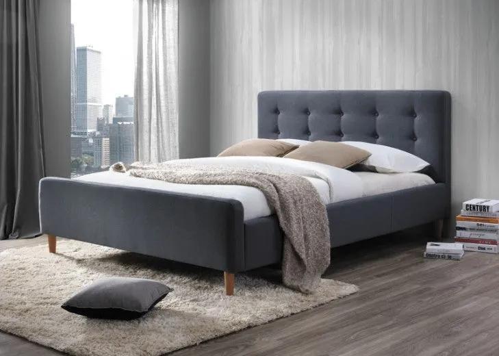 Lit recouvert de tissu Pinko, Gris, 160 x 200 cm
