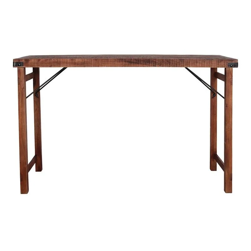 Table haute pliante en bois tropical naturel, 175 x 59 x 107 cm | bosco