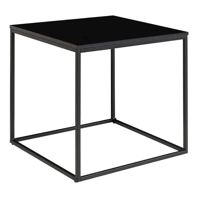 Table d'appoint carrée en bois et acier noir, 45 x 45 x 45 cm | Vie
