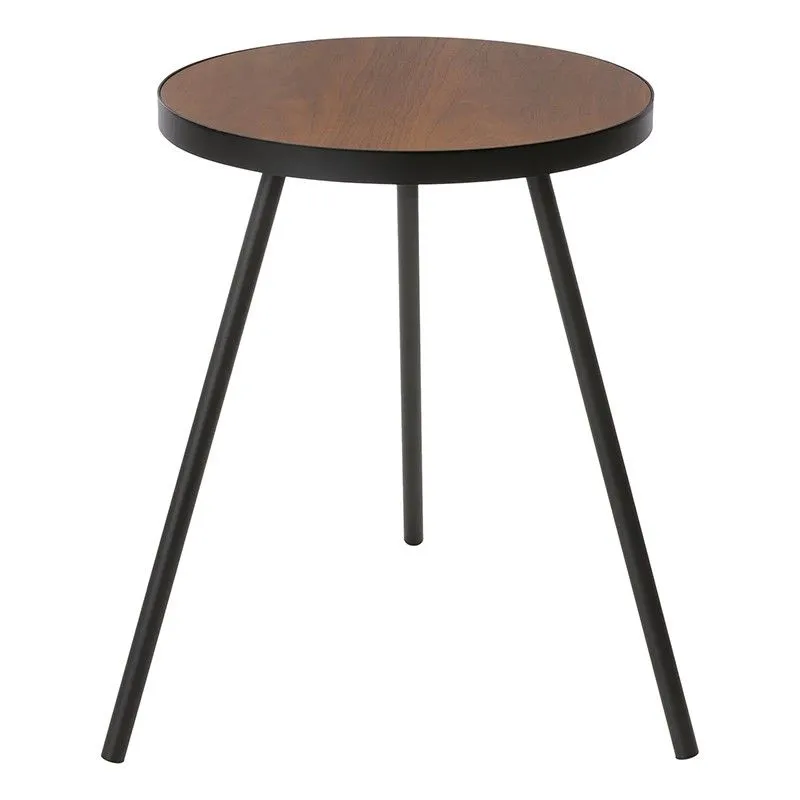 Table d'appoint en bois et acier naturel et noir, 49 x 48 x 50 cm | La tour