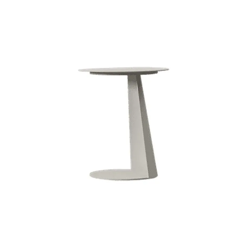Table d'appoint ronde en aluminium blanc, 40 x 40 x 48,5 cm | Bordeaux