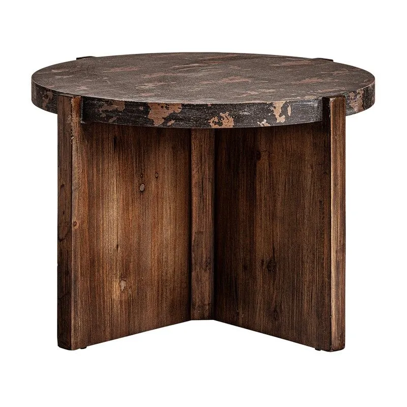 Table basse Bansat en bois DM naturel, 66 x 66 x 45 cm