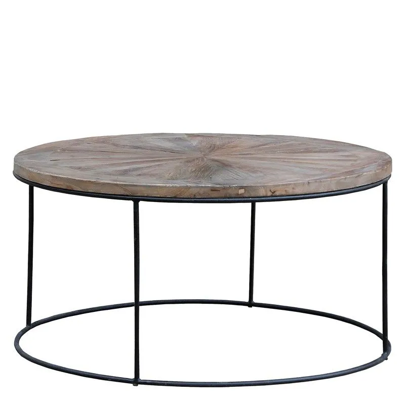 Table basse ronde en bois, 90x90x45 cm
