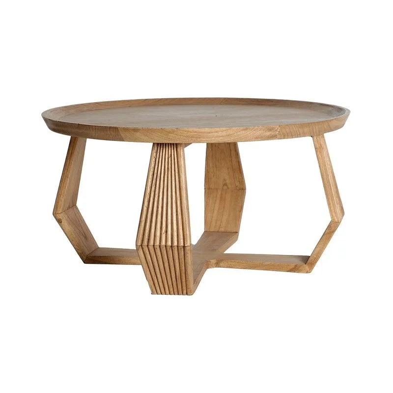 Table basse en bois de mindi naturel, 77 x 77 x 40 cm | Bushey