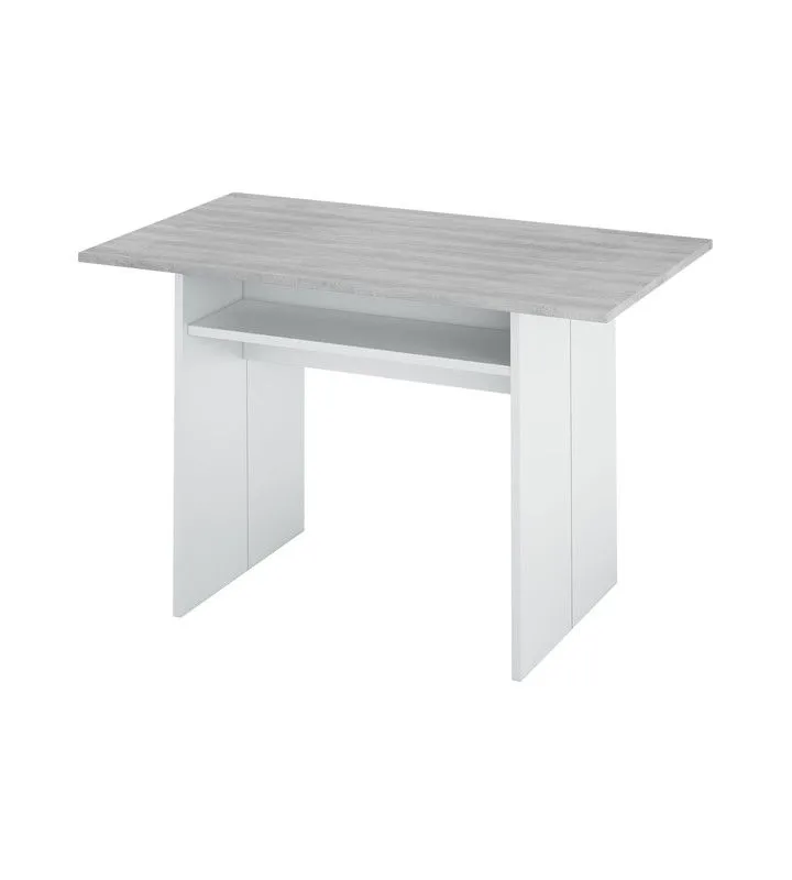 Table à manger pliante en bois blanc et gris, 120x70x75 cm | OGGI
