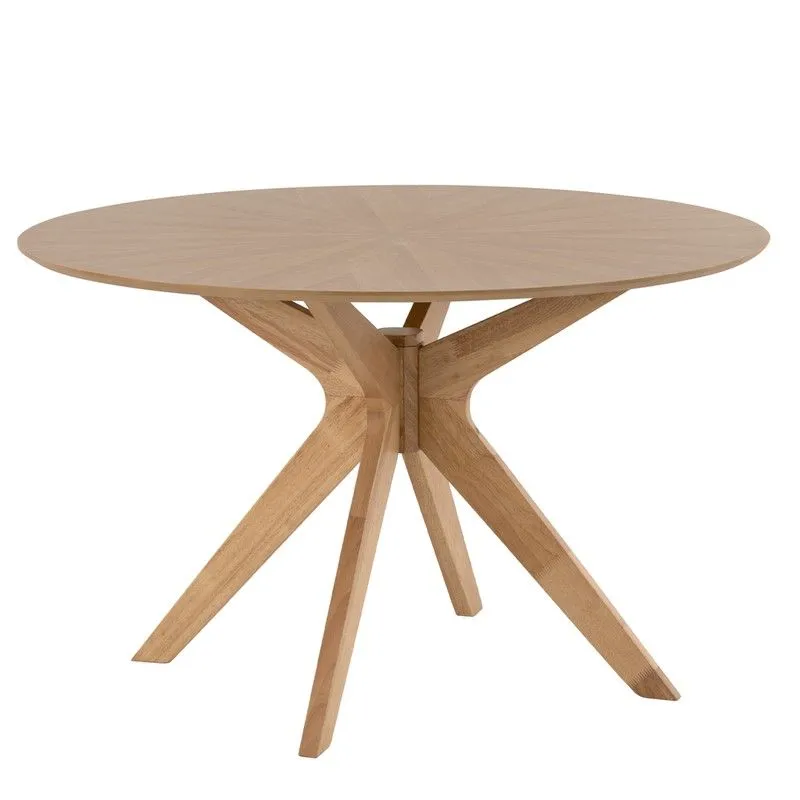 Table à manger en mdf et placage chêne, ø 120 x 75cm