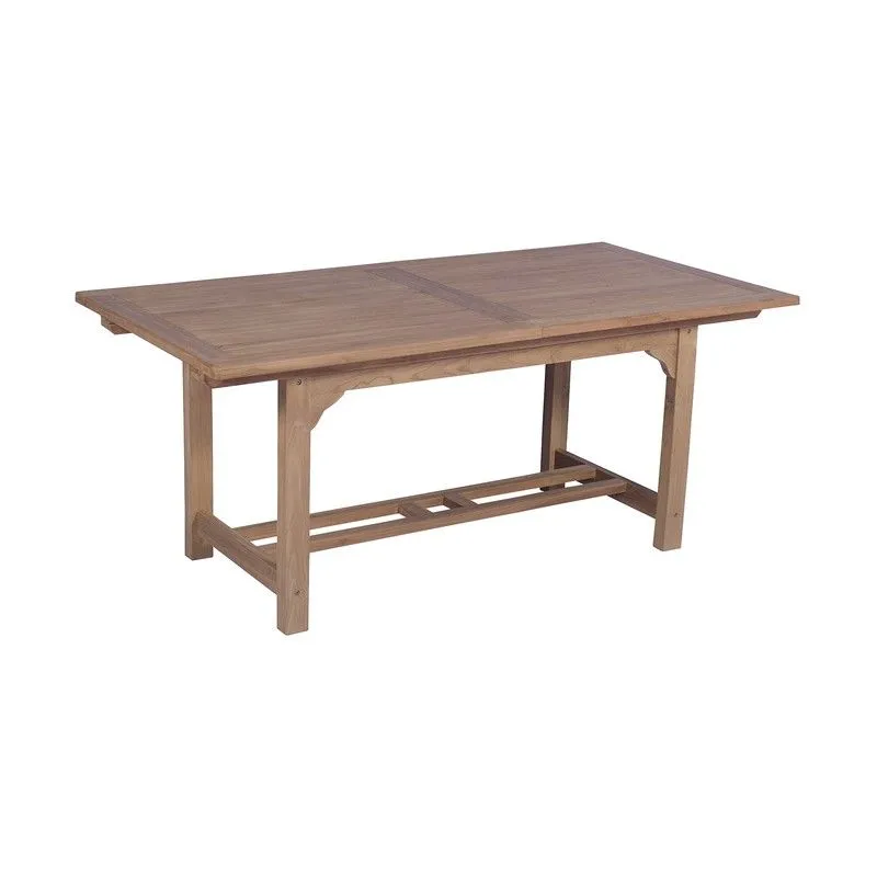 Table à manger de jardin extensible en bois de teck miel, 180 x 100 x 76 cm | Mati