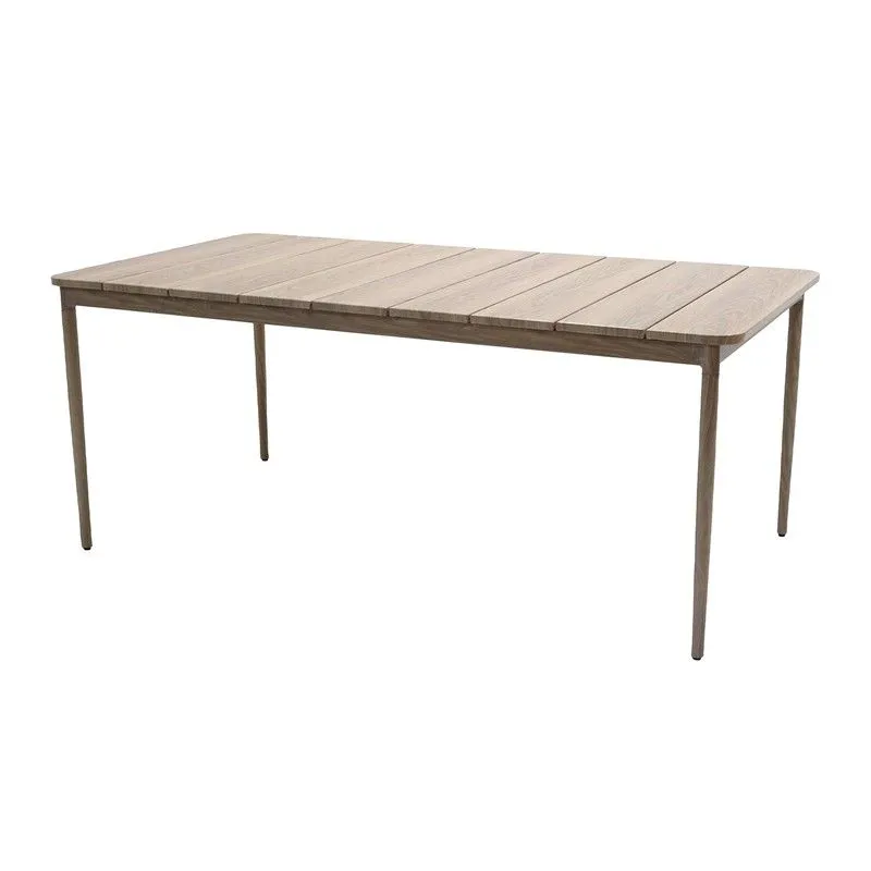 Table rectangulaire en aluminium naturel, 183 x 96 x 72 cm | Coucher de soleil