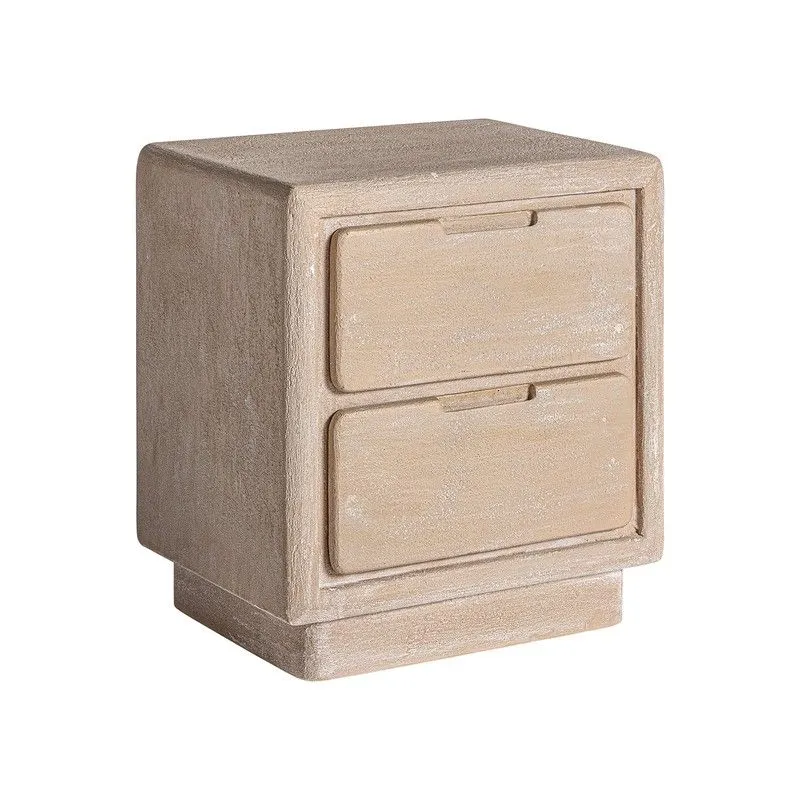 Table de chevet en bois de manguier marron clair, 48 x 36 x 53 cm | Werlé