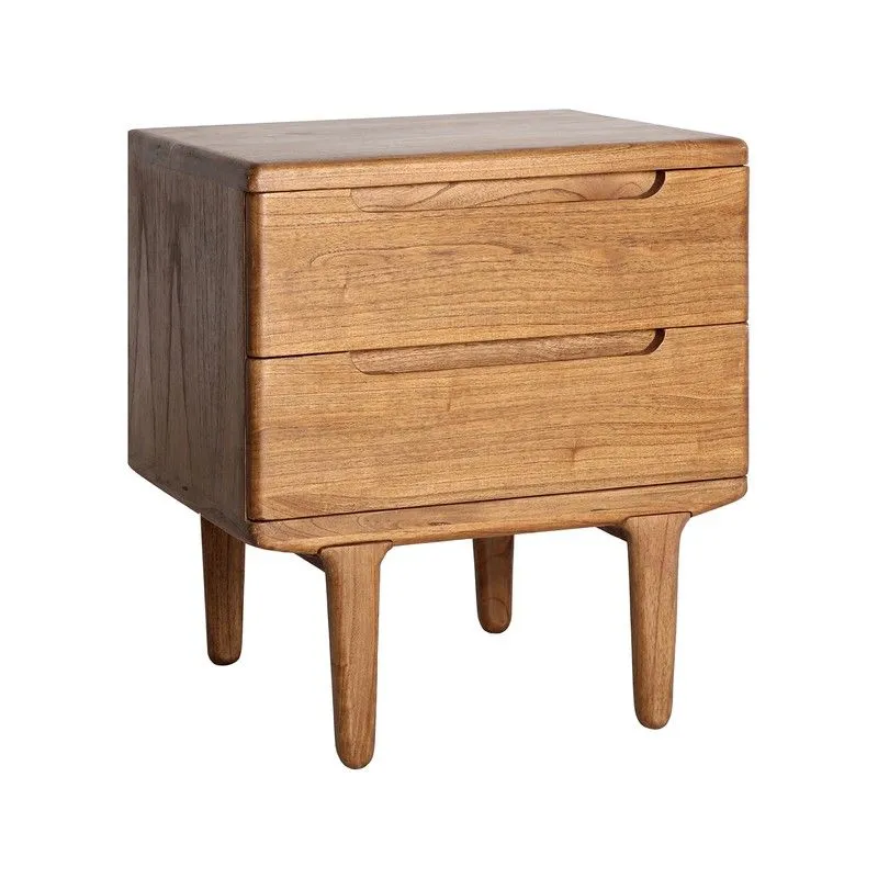 Table de chevet en bois de mindi naturel, 55 x 45 x 64 cm | Bourbier