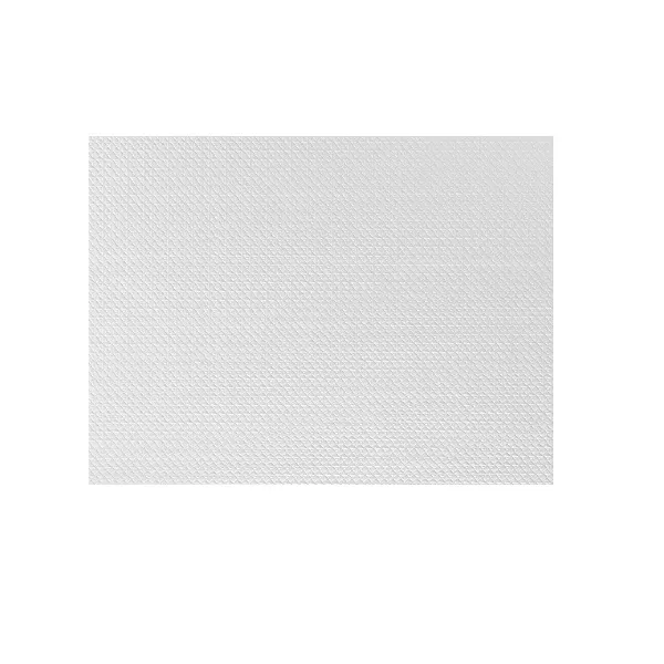 Nappe blanche ronde en papier gaufré bords festonnés Diam 118 cm