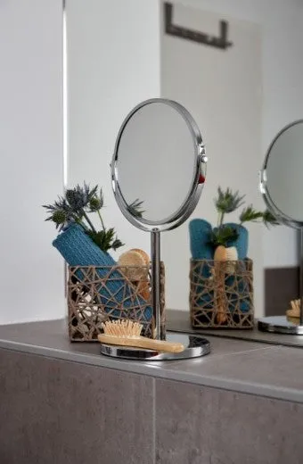 Miroir de table cosmétique, Assisi Chrome, Ø16xH34,5 cm