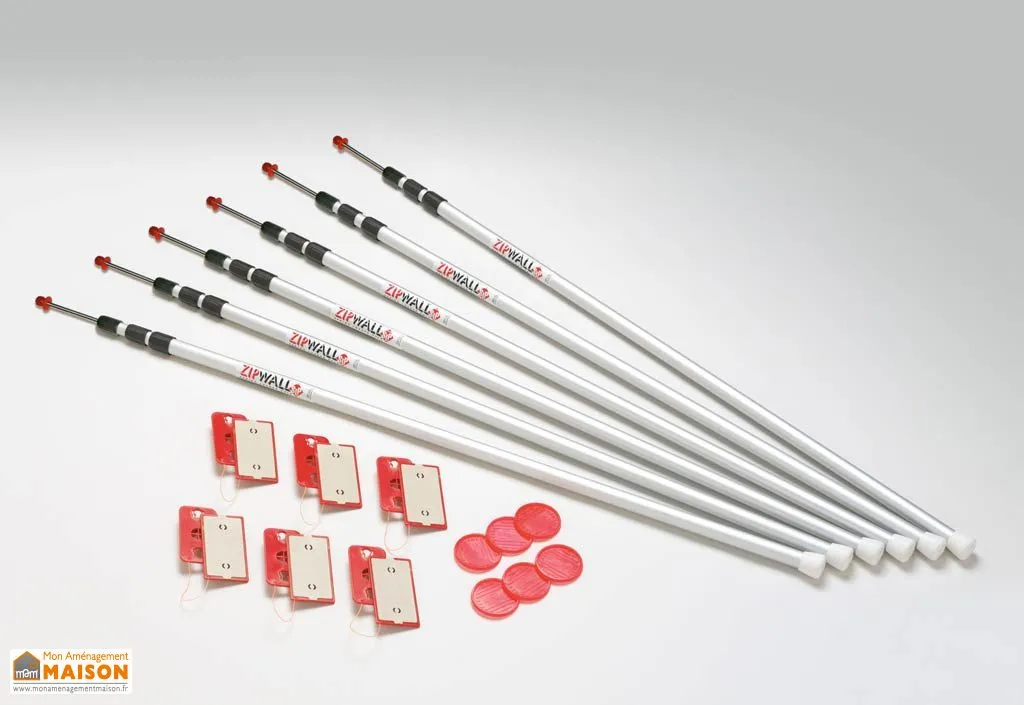 Perches Telescopiques Alu Zipwall 3,66 m (lot de 6)