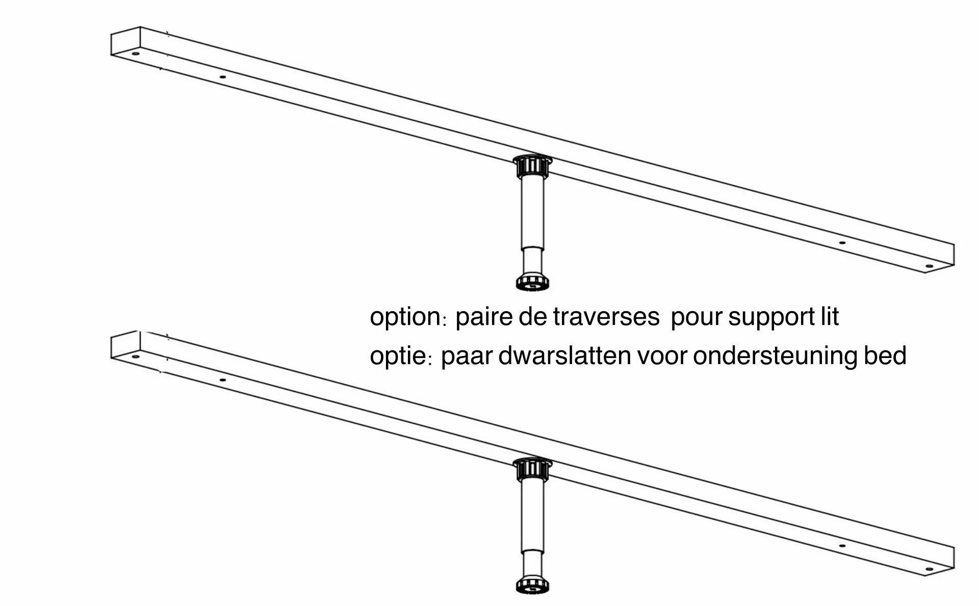 2 traverses pour lit 140