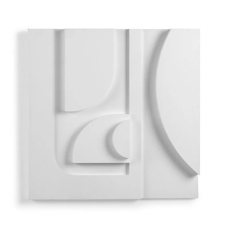 Panneau décoratif en bois blanc, 70x6x70cm